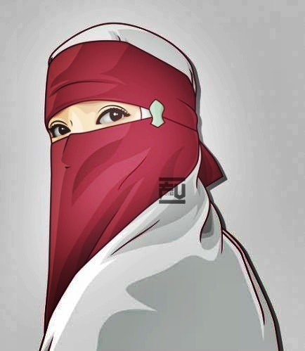Gambar kartun muslimah bercadar