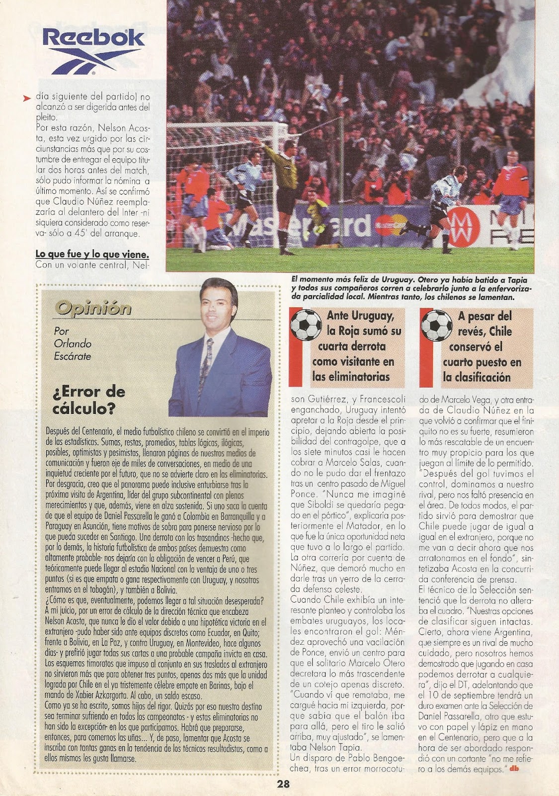 Partidos de la Roja [20/08/1997] UruguayChile 10