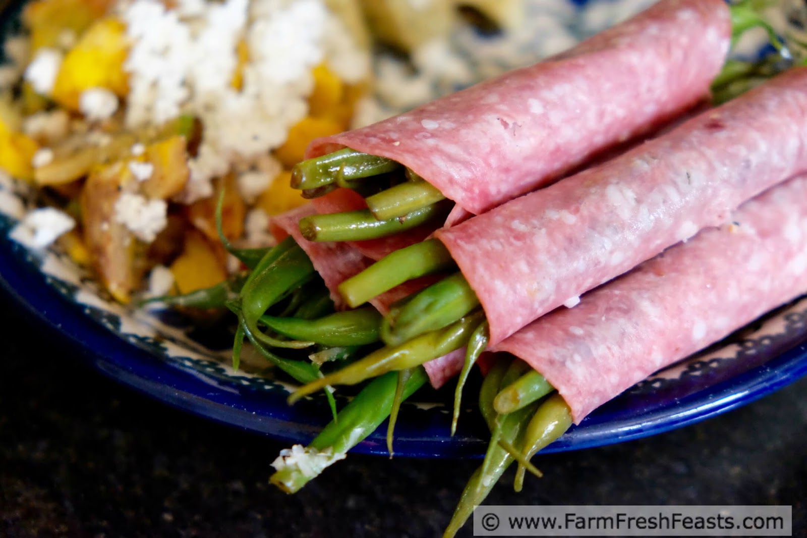 Farm Fresh Feasts Grilled Green Beans with Garlic Scape Pesto and Parm