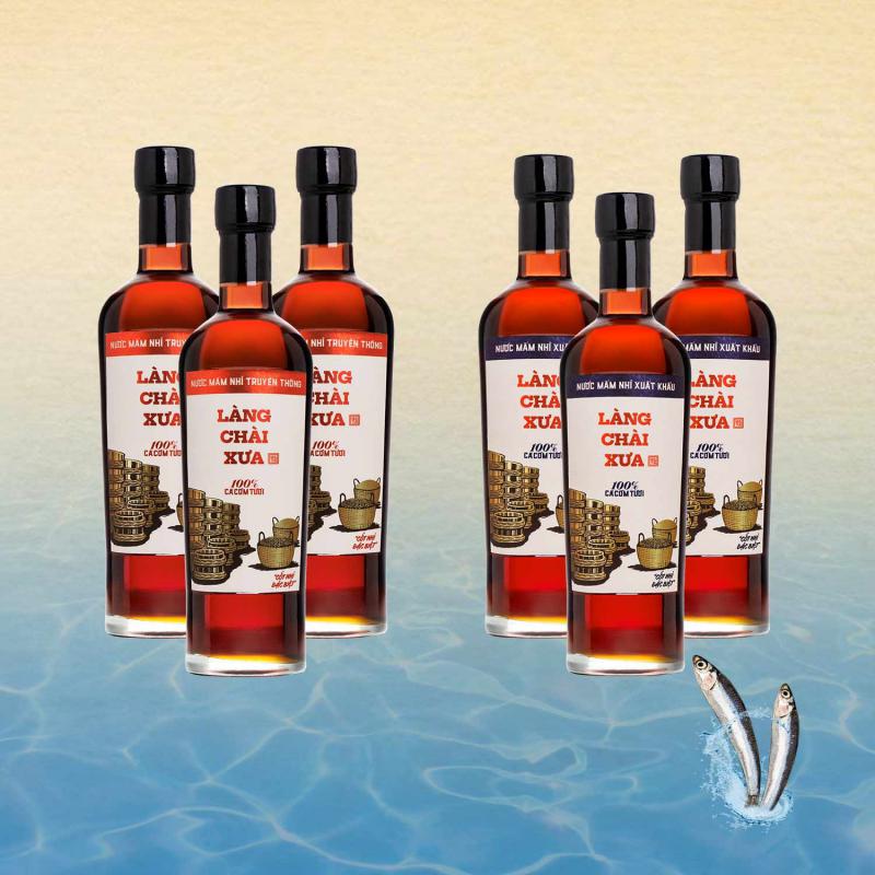Thùng 6 Chai Kết Hợp Nước Mắm Nhỉ Làng Chài Xưa Truyền Thống 500Ml/Chai