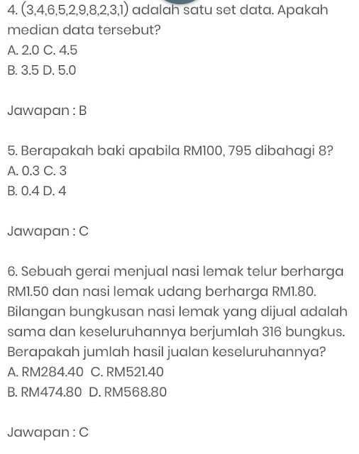 Contoh Soalan Psikometrik SPA 2019