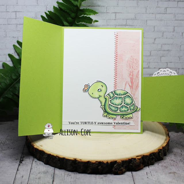 You're Turtle-y Awesome Valentine by Allison Cope featuring the digi stamp "Hello Friend Turtle" by Gerda Steiner Designs