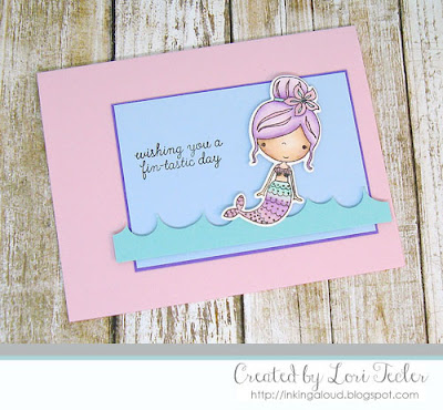 Wishing You a Fin-tastic Day card-designed by Lori Tecler/Inking Aloud-stamps and dies from Reverse Confetti