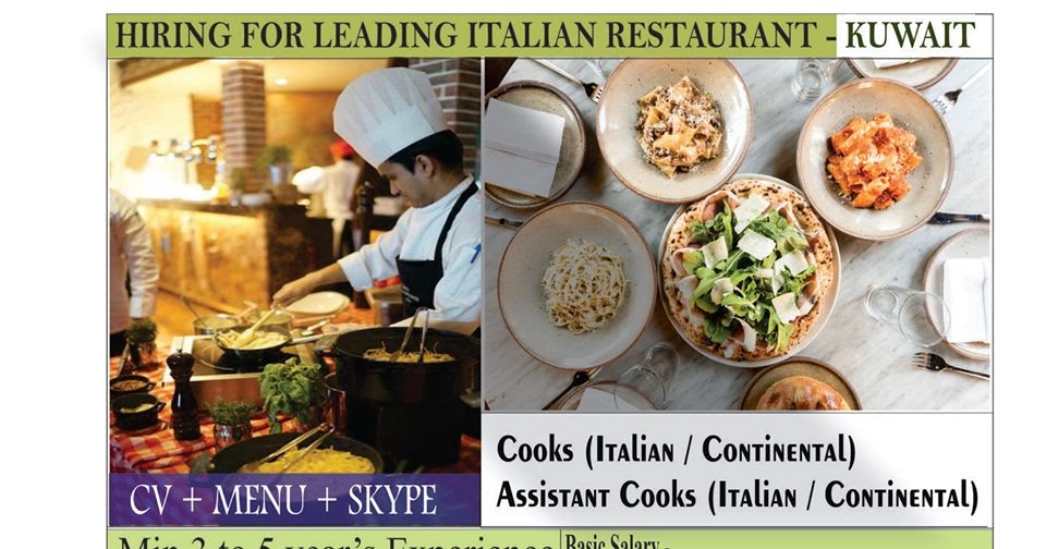 Italian Restaurant Required for Kuwait