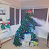 Guy Used Household Items To Build A Magnificent Smoke-Breathing Godzilla Christmas Tree