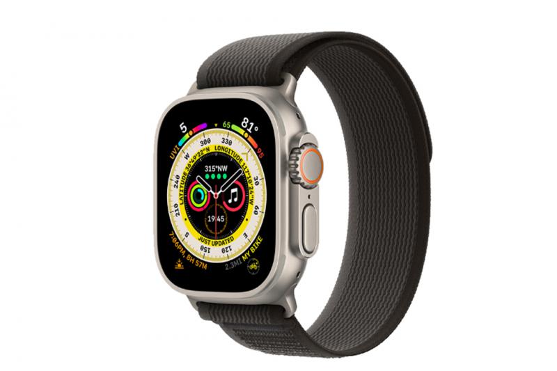 Đồng hồ Apple Watch Ultra 49mm Black/Gray Trail Loop – Viền Titanium, dây vải – S/M MQFW3VN/A – Hàng chính hãng