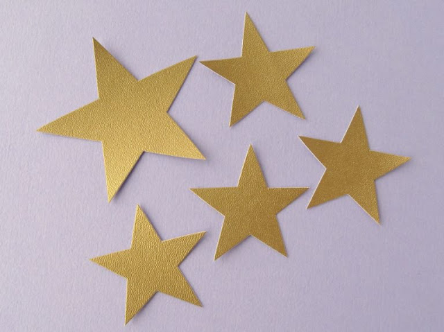 Gold metallic vegan leather stars