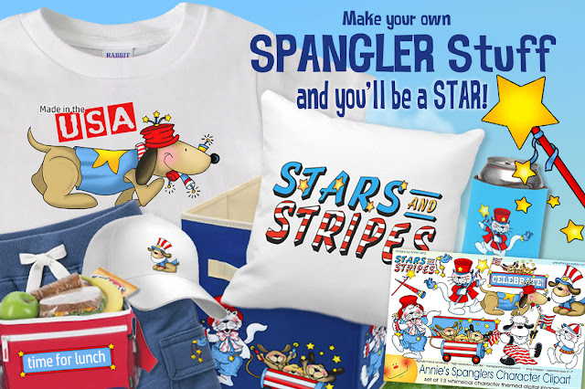 Make your own Spangler stuff with Annie Lang's Spangler clipart and you'll be a creative star!