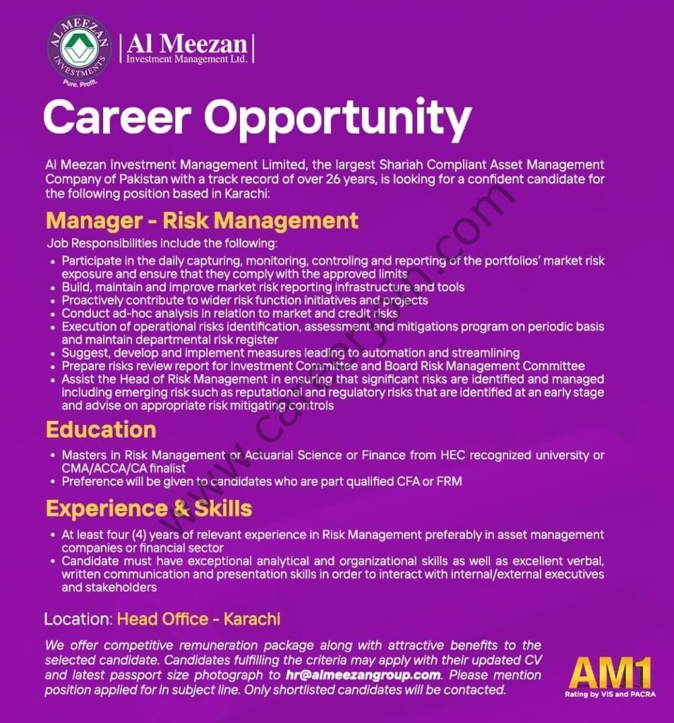 hr@almeezangroup.com - Al Meezan Investment Management Ltd Jobs 2021 in Pakistan