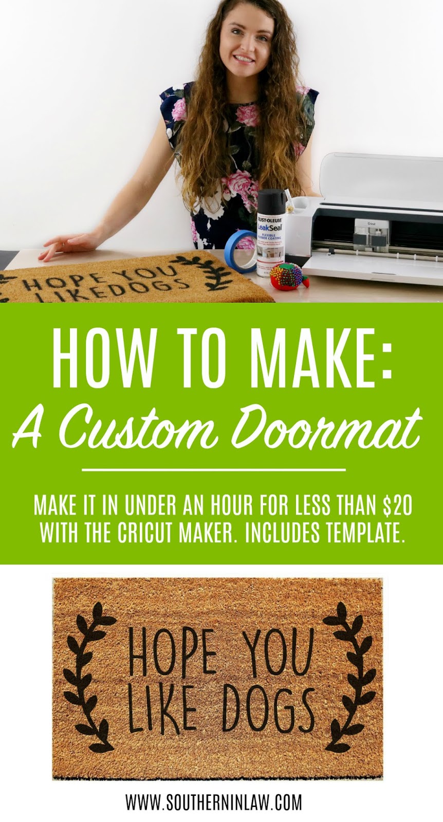Southern In Law DIY How to Make a Custom Painted Doormat on a Budget
