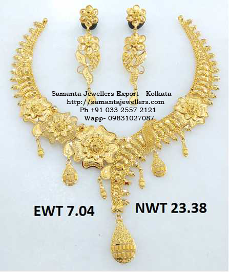 Light Weight Bengali Necklace Designs, fancy katai work bengali design, samanta jewellers designs,light weight gold necklace choker gift purpose wedding