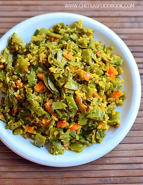 Broad Beans Poriyal Recipe Avarakkai Poriyal Chitra's Food Book