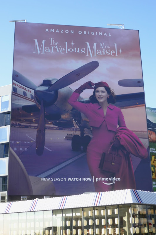 The Marvelous Mrs. Maisel season 3 giant billboard Sunset Strip Marvelous Mrs Maisel season 3 giant billboard