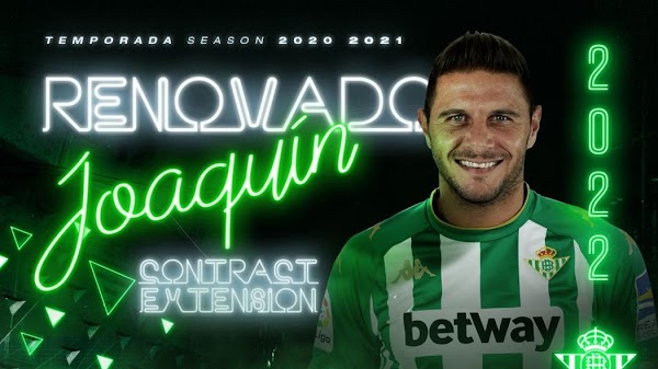 Oficial: Betis, renueva Joaquín hasta 2022