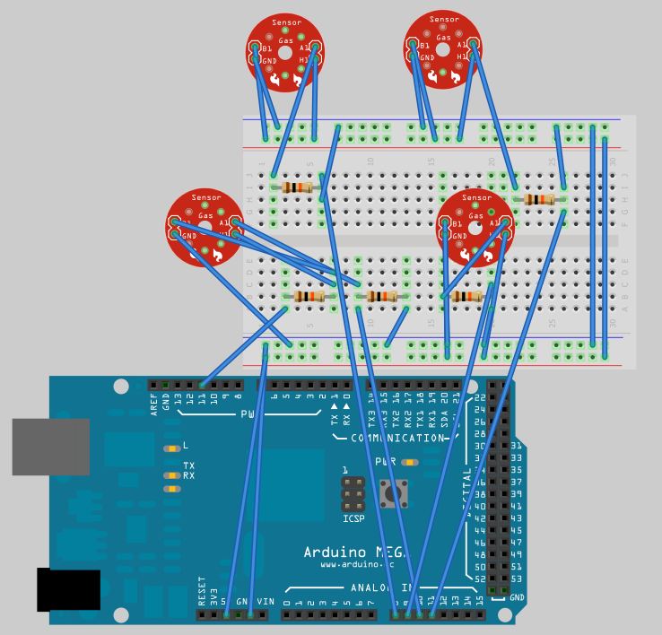 Home Hazard Weather Station Putting everything together Gas Sensors