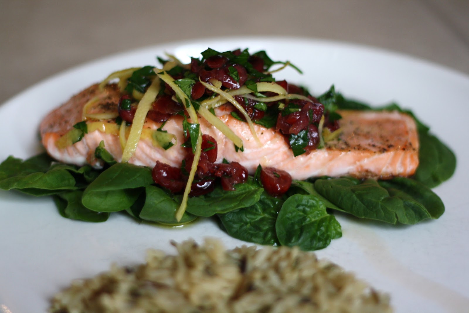 what's for dinner? roasted salmon with lemon relish... 25 minutes