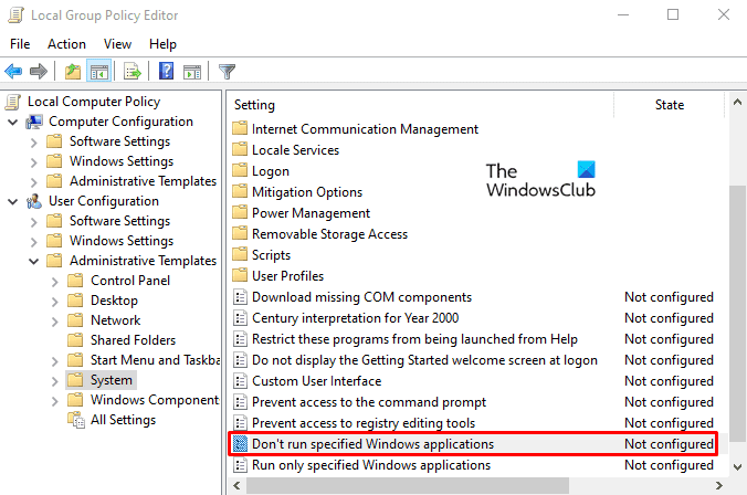 Désactiver PowerShell sur Windows 10 à l'aide de la stratégie de groupe
