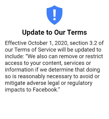 Facebook New Policy 2020