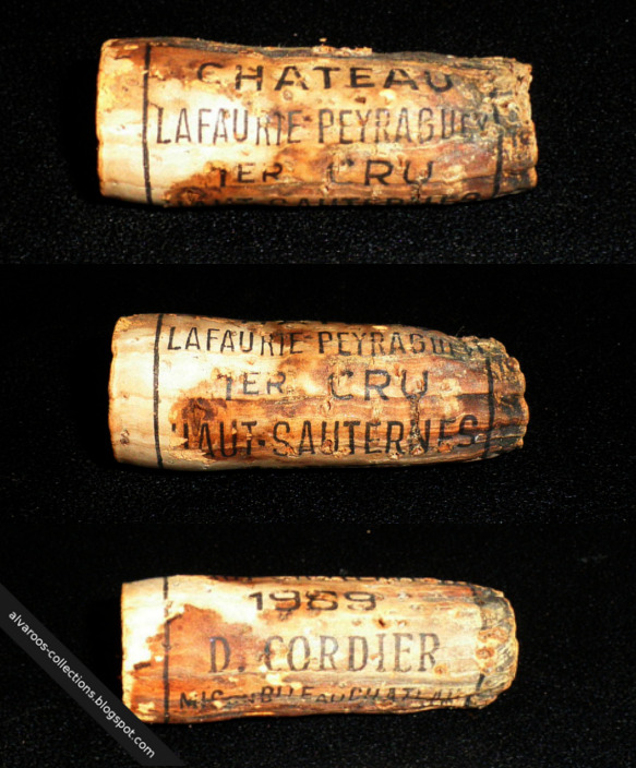 Destroyed wine cork: Chateau Lafaurie Peyraguey (Haut-Sauternes) 1989 Destroyed wine cork: Chateau Lafaurie Peyraguey (Haut-Sauternes) 1989