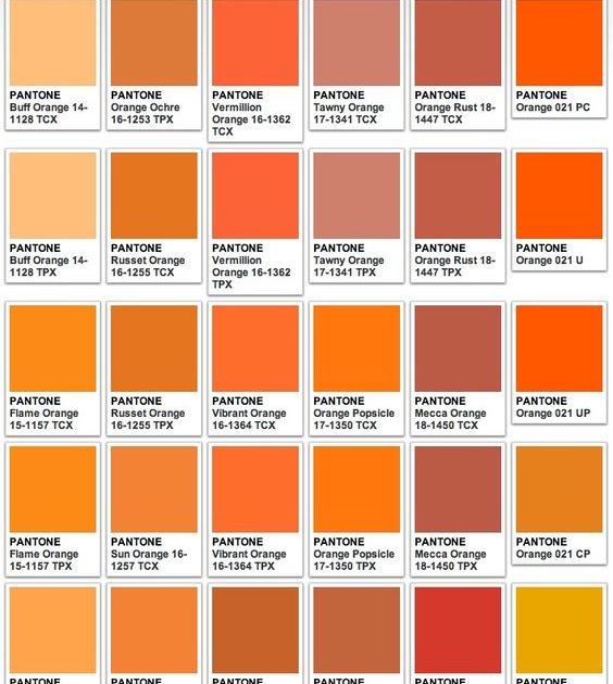 Pantone Colors In Orange Pantone Color Chart Pantone Color Pms | The ...