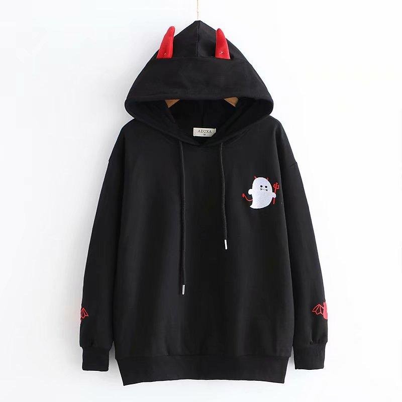 ÁO KHOÁC NỈ HOODIE IN HÌNH QUỶ DƠI CUTE