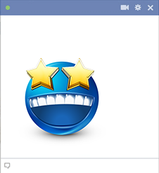 Starry-eyes smiley for Facebook Star eyes emoticon