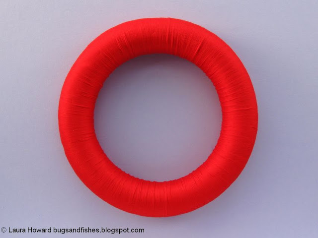 Felt Holly Wreath Tutorial for Winter or Christmas wreath base wrapped with yarn