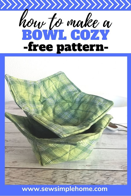 Sew your own microwave bowl cozy with this free soup bowl cozy pattern.