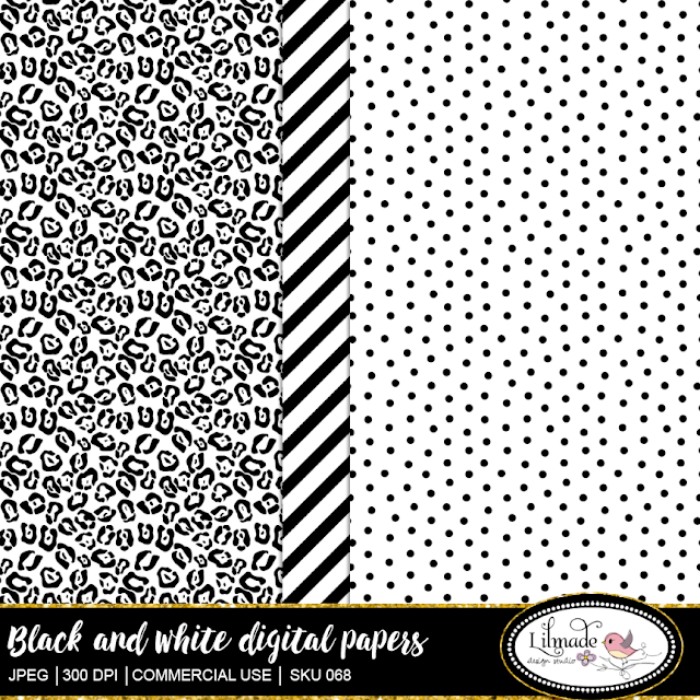 papeles digitales imprimibles en blanco y negro