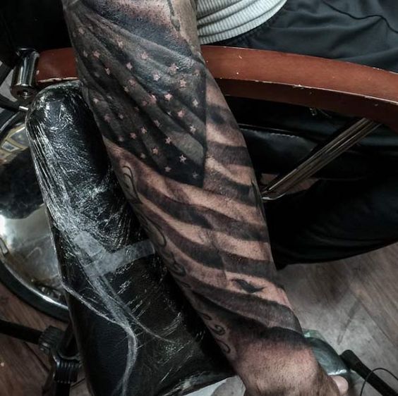 10 Mysterious American Flag Tattoos Flag tattoo, American flag tattoo