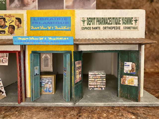 28mm Modern Wargaming: French African market shops (boutique de marché Africain) for Mali and the Sahel