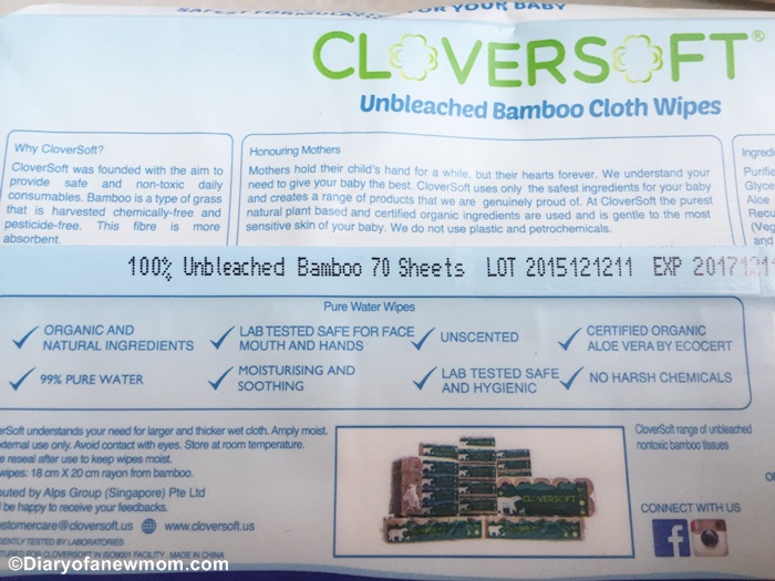 Features of CloverSoft Unbleached Bamboo Cloth Wipes