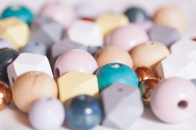 A variety of pastel-colored beads