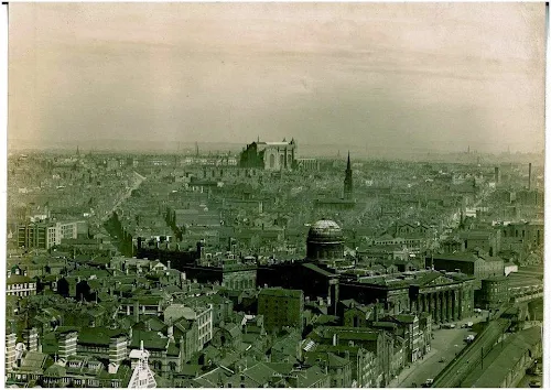 Anglican Cathedral, aerial view, 1930s