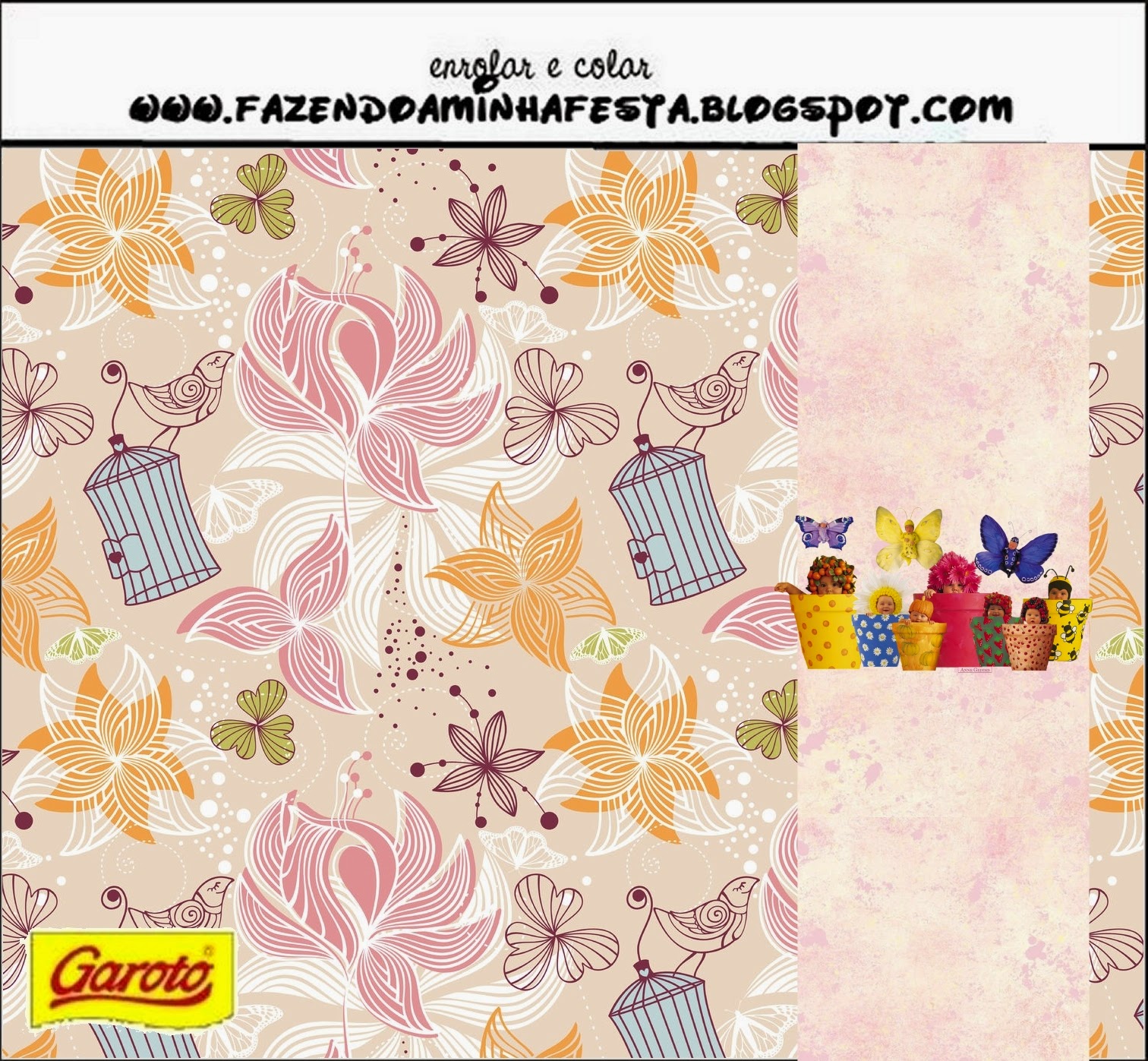 Bebés de Anne Geddes: Etiquetas de Candy bar para Primavera. Etiquetas de Bebés de Anne Geddes para imprimir gratis.