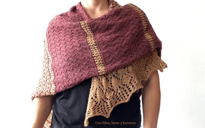 Con hilos, lanas y botones: Seeds and Spikes Shawl (patrón de André de Castro, @andreknits)