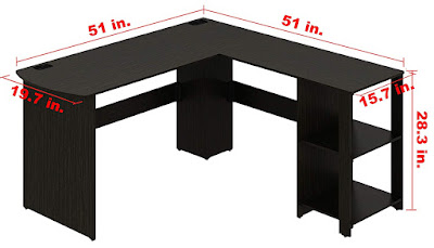 L-Shaped Wood Corner Desk Furniture