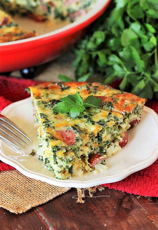 Crustless Smoked Sausage & Spinach Quiche The Kitchen is My Playground