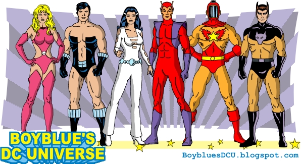 Saturn Girl, Cosmic Boy, Phantom Girl, Chameleon Boy, Wildfire, Timber Wolf