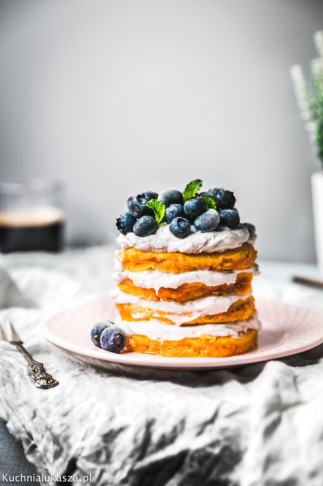 Marchewkowe pancakes z kremem kokosowym Kuchnia Łukasza