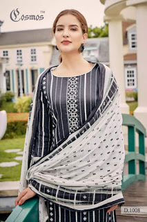 Cosmos Meher Lawn print With Embroidered Dress material
