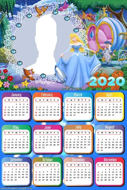 Princesas Disney: Calendarios 2020 para Imprimir Gratis.