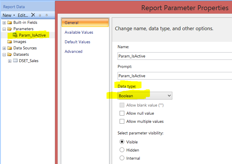For sql server dba developer ssrs what should be the data type for