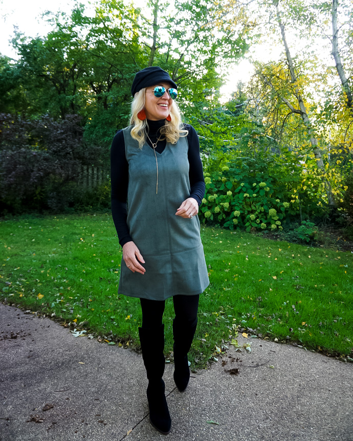 How to Layer a Pinafore Dress Fall