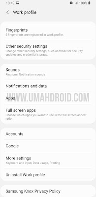 Cara Menghapus Profil Kerja di Samsung Galaxy Semua Tipe - Umahdroid