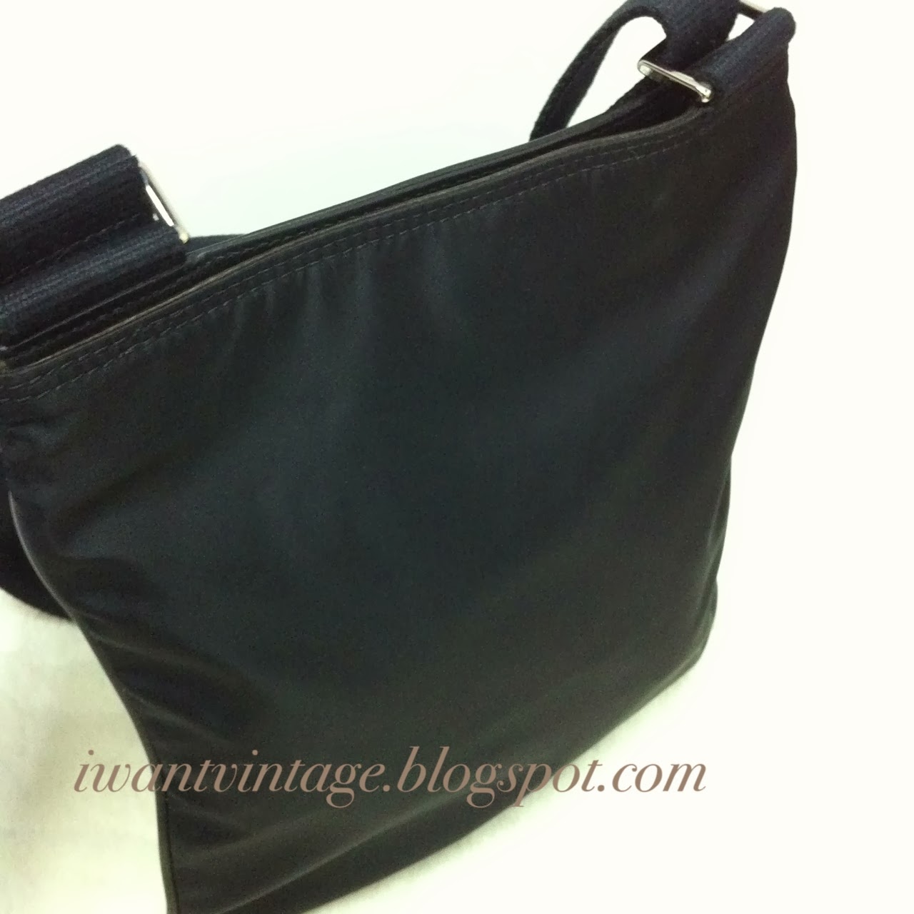 I Want Vintage | Vintage Designer Handbags: Furla Nylon Small Sling Bag in Black