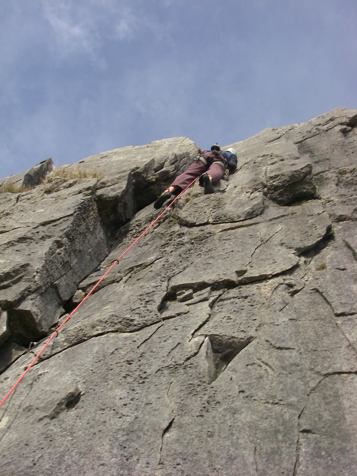 Olly Roberts Climber Some not so scary trad limestone at Pot Scar