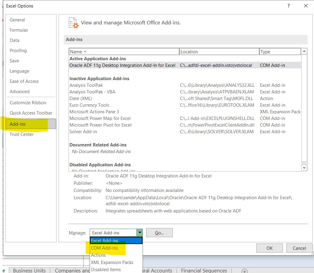 Oracle Adf 11g Desktop Integration Add In For Excel ADF Desktop Integration (ADFDI) in Oracle Cloud Applications