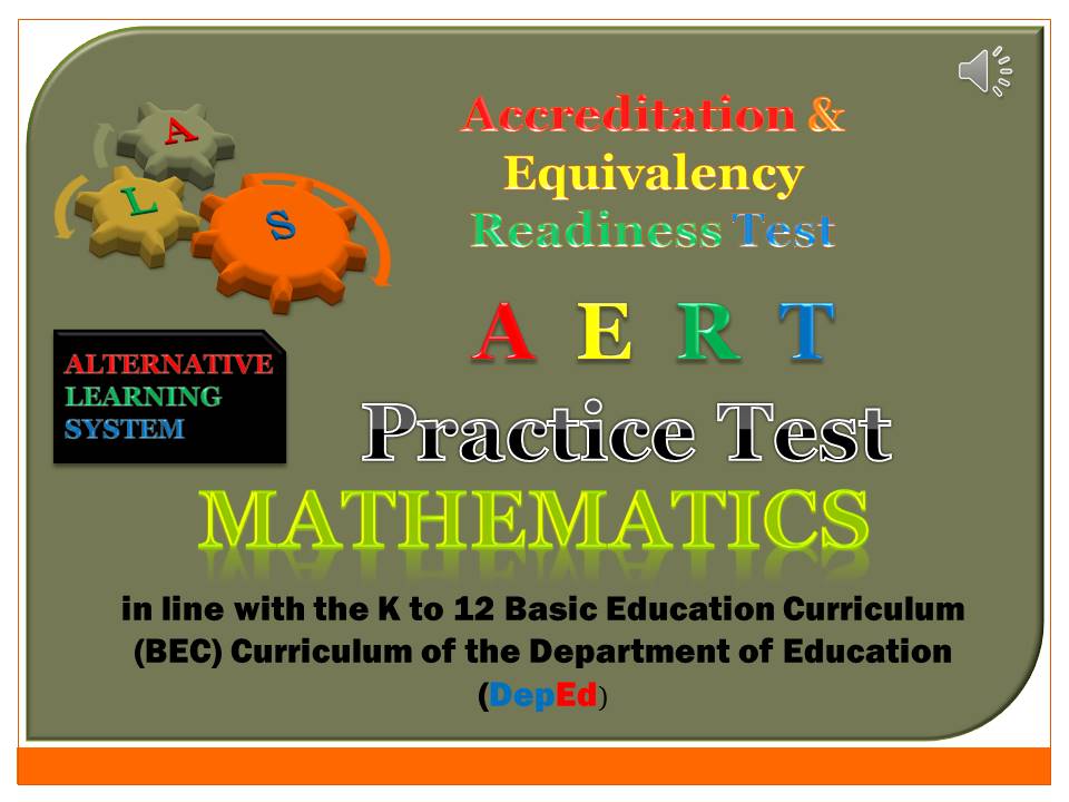 Alternative Learning System ALS AERT and A&E 2020 Mathematics