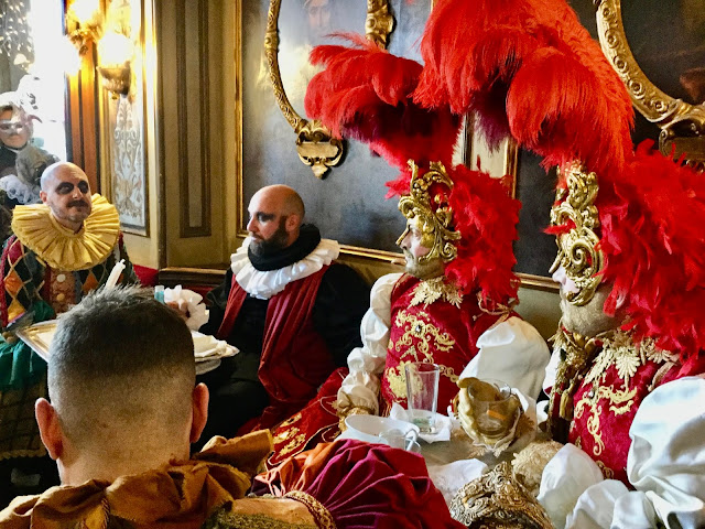 Carnival Revelers at Caffè Florian - Photo: Cat Bauer Venice Blog Carnival Revelers at Caffè Florian - Photo: Cat Bauer Venice Blog